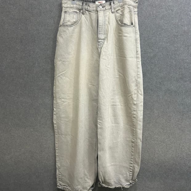 그레이 화이트 워싱 와이드 팬츠(unisex)