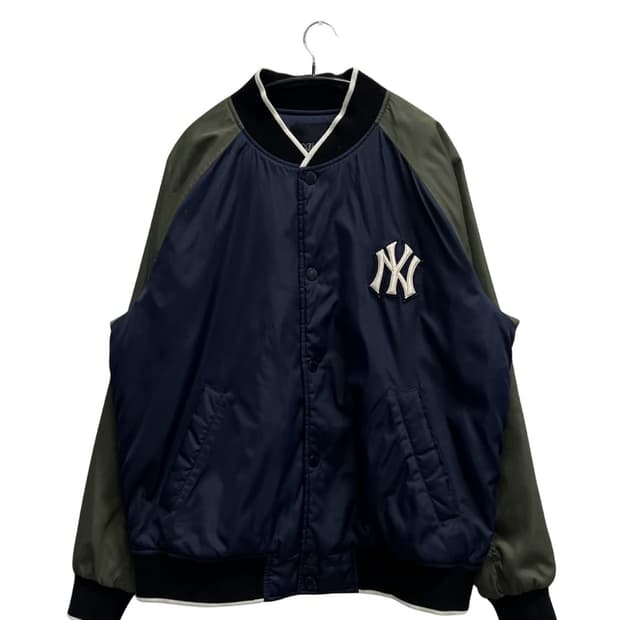 (100) MLB 뉴욕양키스 파카링 베이스볼 점퍼 네이비/카키