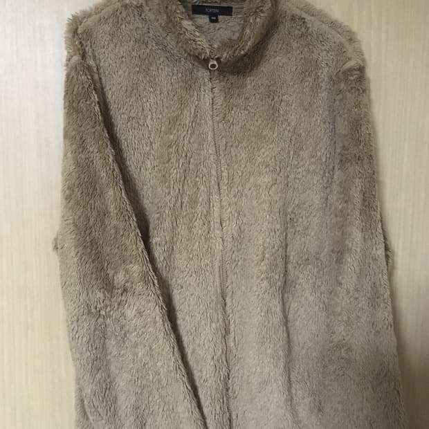 탑텐 갈색 털 퍼 집업 플리스