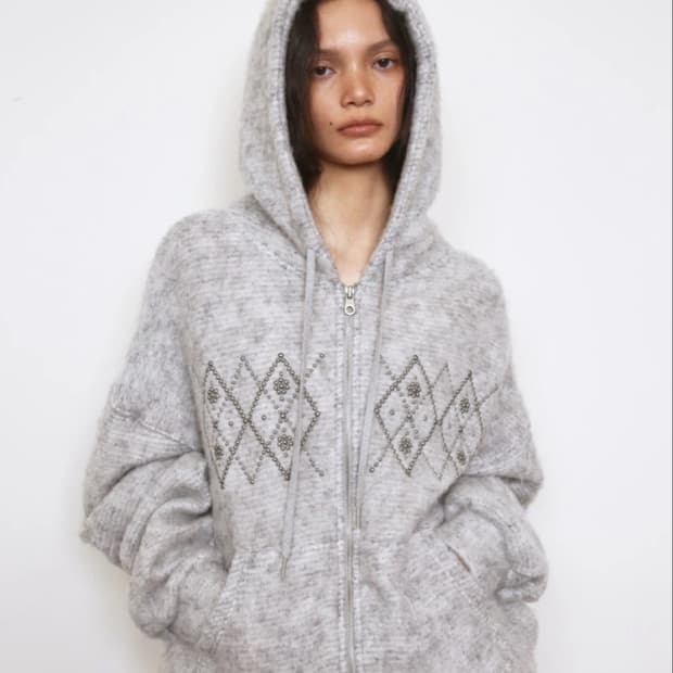 폴리수엠 아가일 후드집업 polysooem