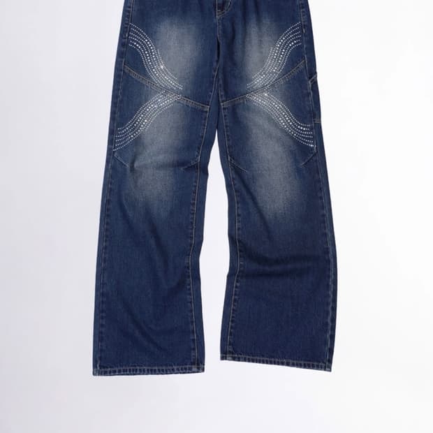 Sculptor Rhinestone Lowrise Denim L(New)