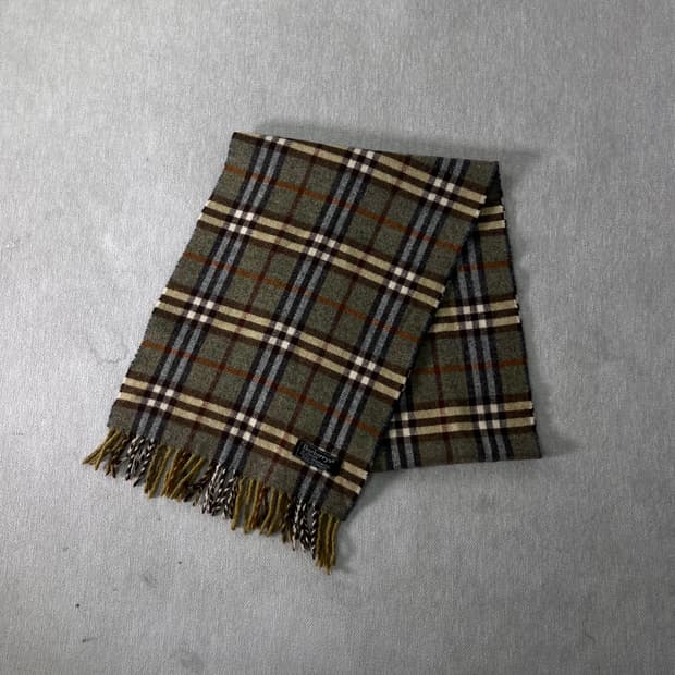 버버리 노바체크 램스울 그린 머플러 