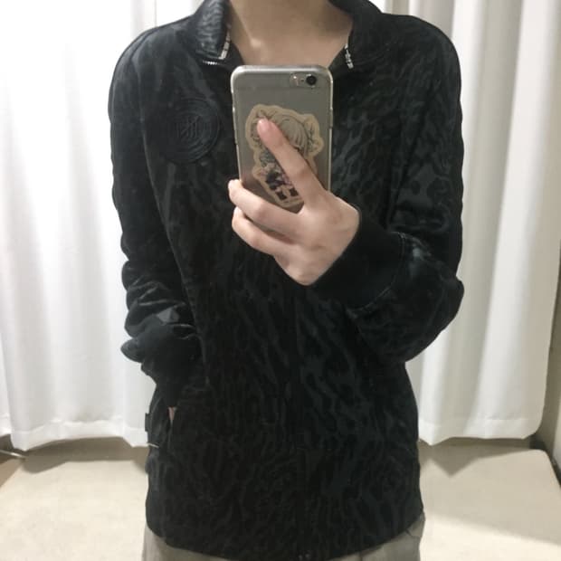 나이키 레오파드 호피 FC 풋볼 올블랙 트랙탑 져지