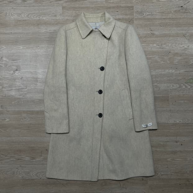 한섬 시스템 여성 핸드메이드 모직 싱글코트 [크림] 82-94-160