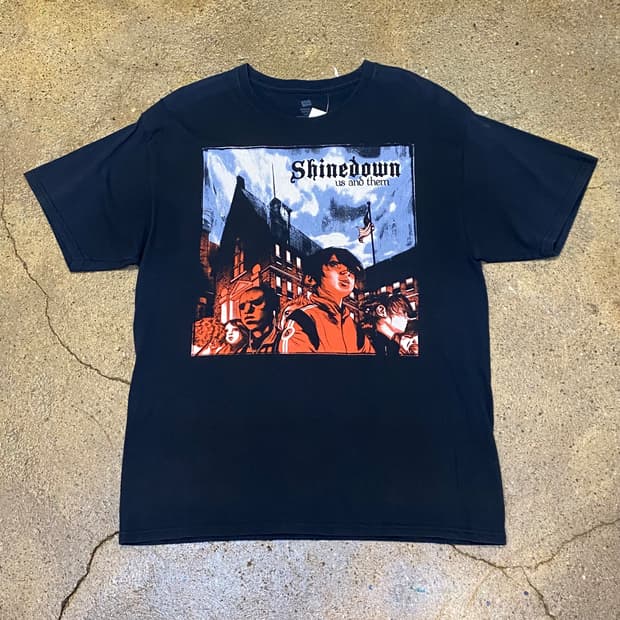 미국 빈티지 밴드 샤인다운 투어티 반팔티 락티셔츠