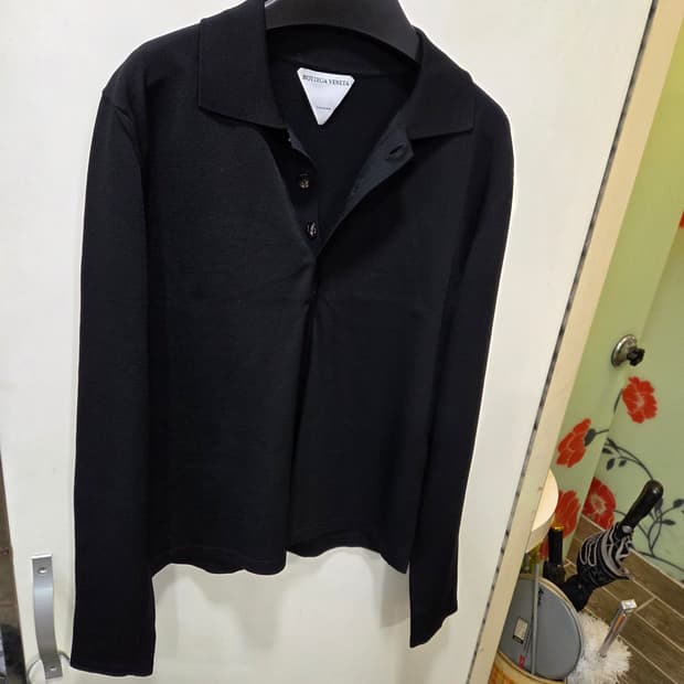 보테가베네타 블랙 폴로 니트