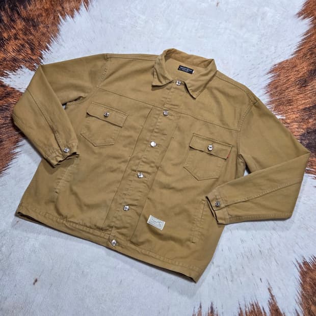 카멜 브라운 코튼 투포켓 자켓