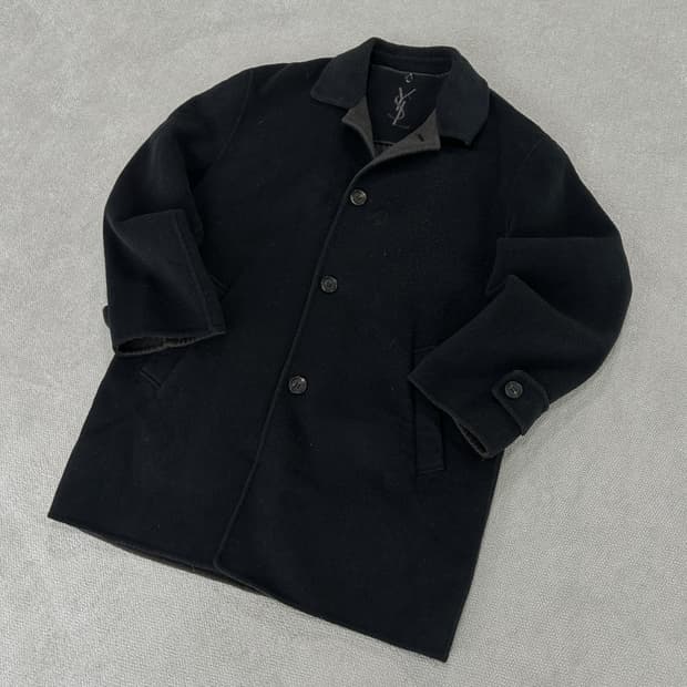 입생로랑 블랙 울 코트 m -L