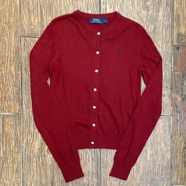 [HI] Polo 폴로 코튼 가디건 레드