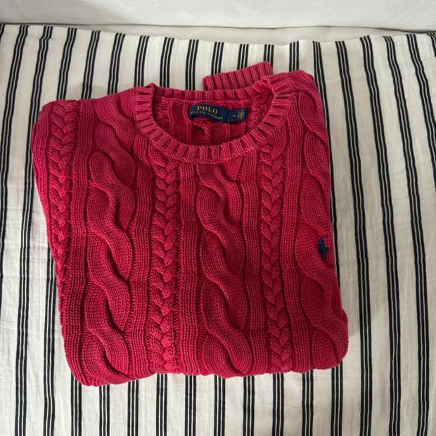 폴로 꽈배기 니트