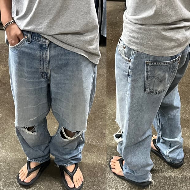 90s USA Levis550 데미지 팬츠 (35“)