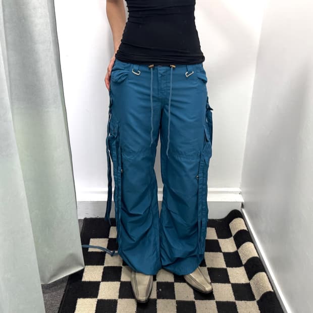 Illig 블루 스트링 카고팬츠