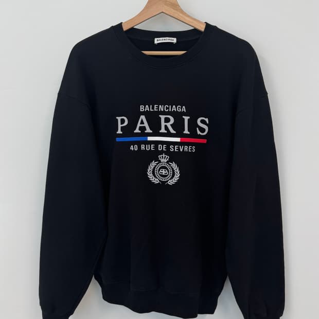 BALENCIAGA 발렌시아가 PARIS 파리스 블랙 스웻셔츠 맨투맨 M