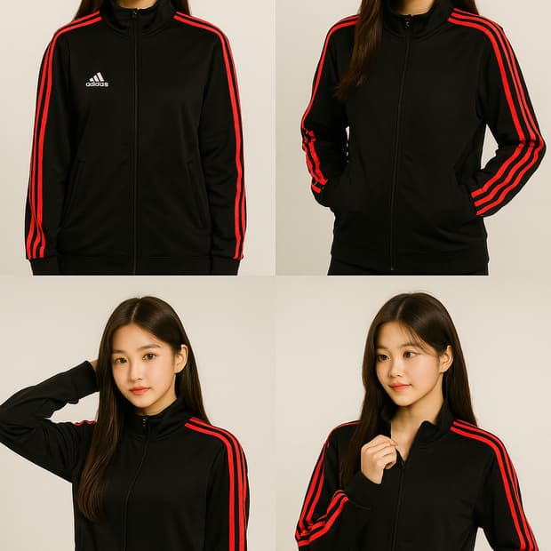 아디다스 블랙 오렌지 포인트 져지 기모 95 66 54