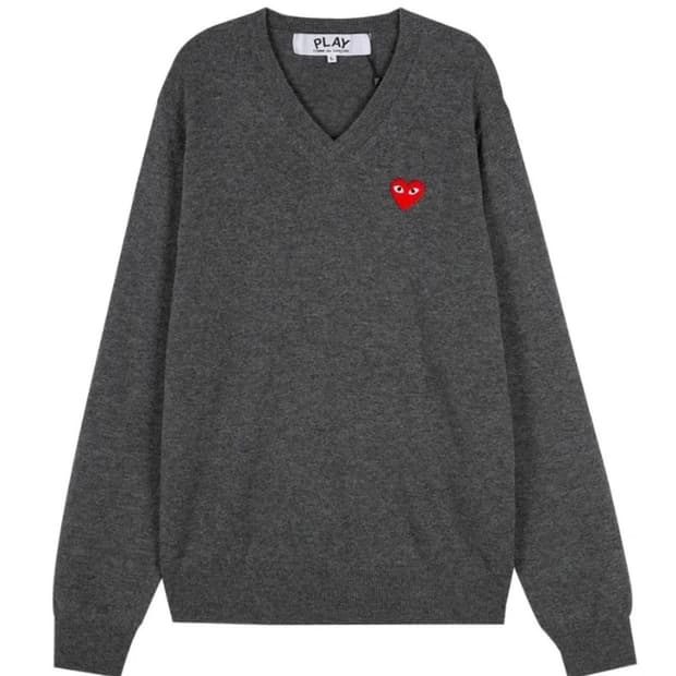 ❤️[정품/새상품]꼼데가르송 그레이 브이넥 니트❤️