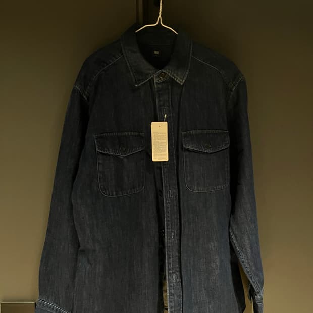 유니클로 데님 오버사이즈 셔츠 L사이즈 (새상품)