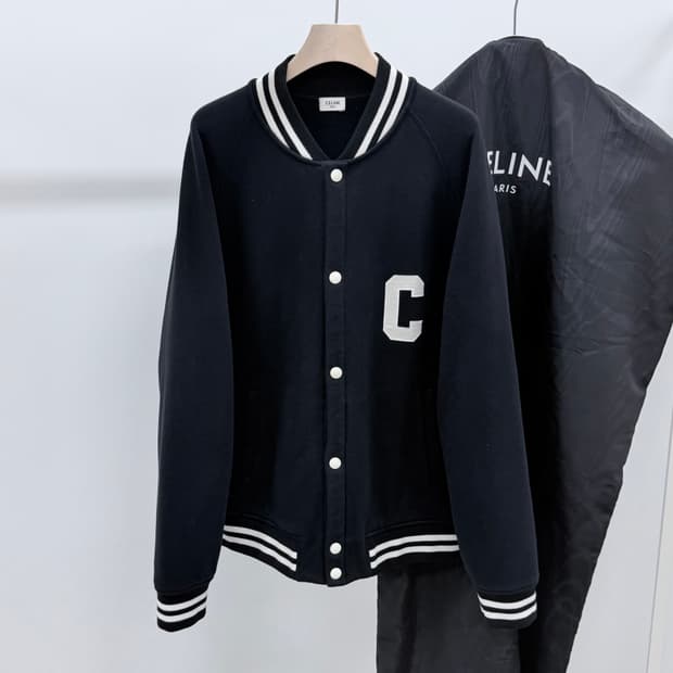 [S+급/M] 셀린느 테디 바시티 봄버 자켓 블랙