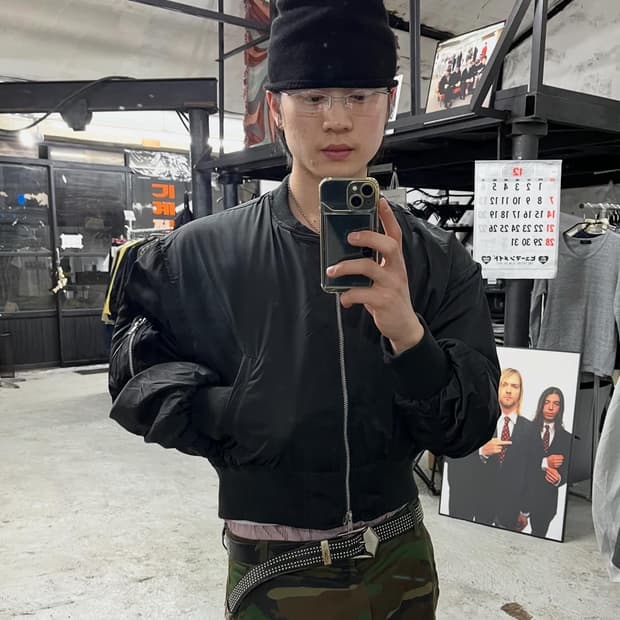 vtg 2way zip ma-1 bomber jacket