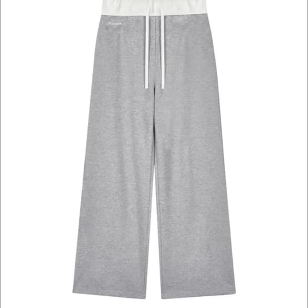 클리시어 베이직 로고 스트링 스트레이트 팬츠