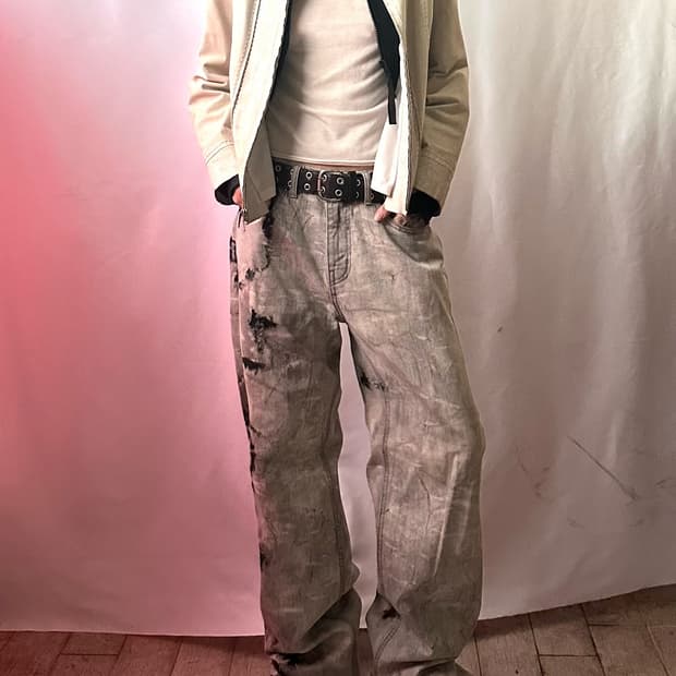 FATALISM tie-dye point denim pants
