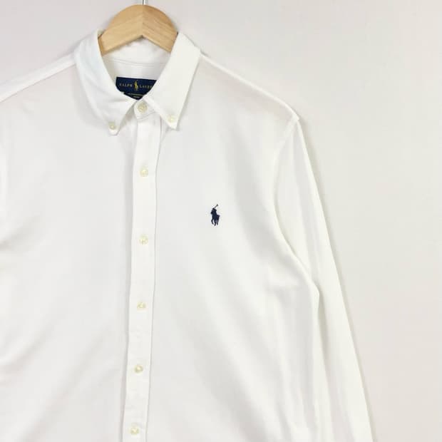 L 폴로 메쉬 화이트 셔츠