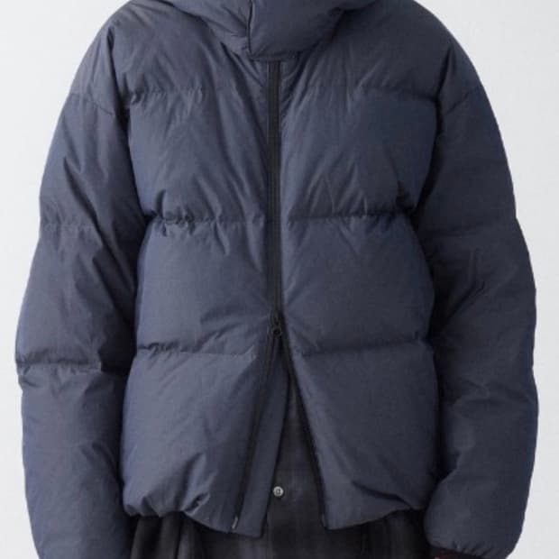 (2) 해칭룸 후디드 다운 푸퍼 차콜