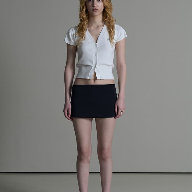 Bohemseo Y SYMBOL HALF CARDIGAN, IVORY