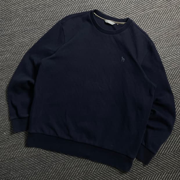 HAZZYS 자수로고 패턴 맨투맨 네이비y 4576