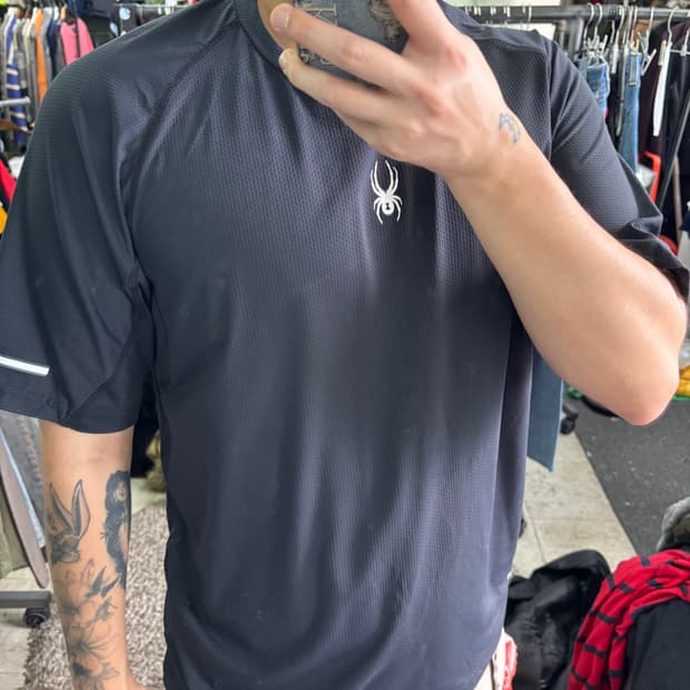 2XL 스파이더 미들로고 기능성 반팔티
