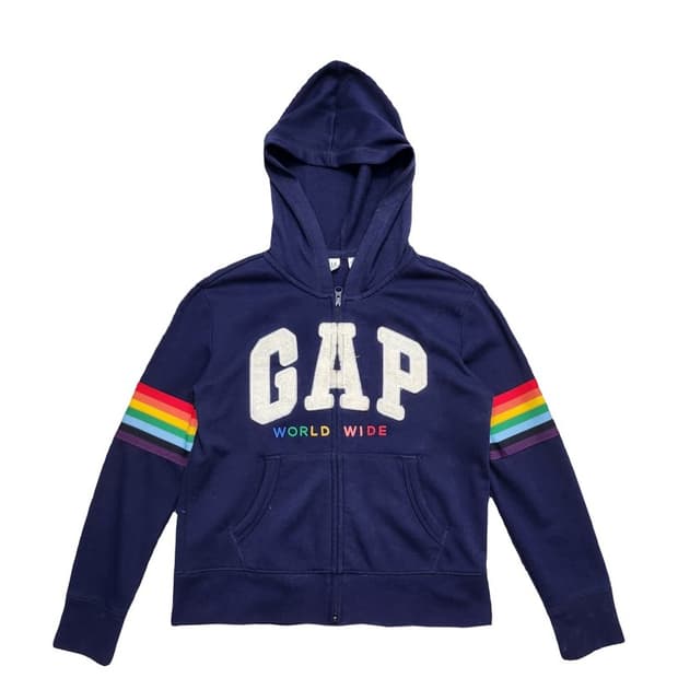GAP KIDS 프린팅 레인보우 후드집업 XL (12)