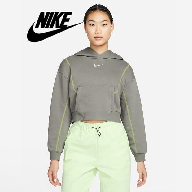 나이키 기모 크롭 후드티