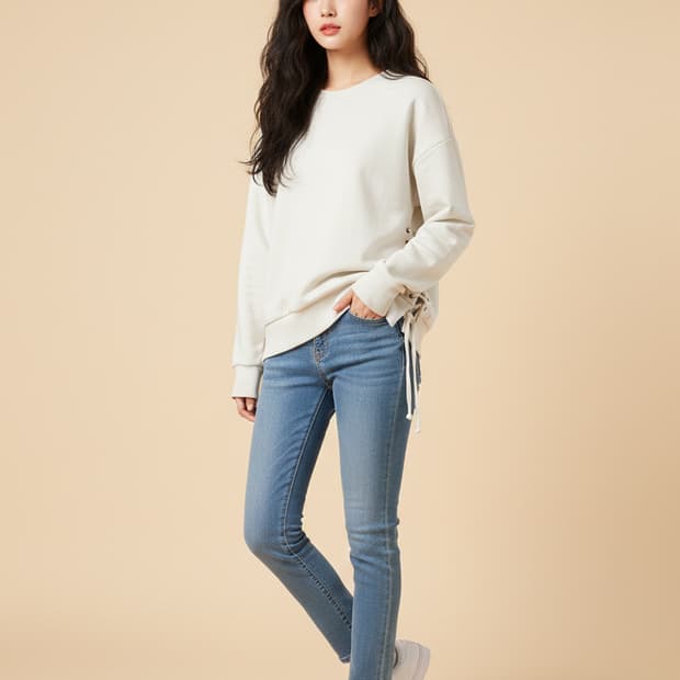 이로[IRO] 사이드 레이스업 코튼 맨투맨 스웨트셔츠