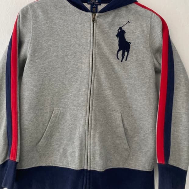 정품 폴로랄프로렌 빅포니 그레이 후드집업 M