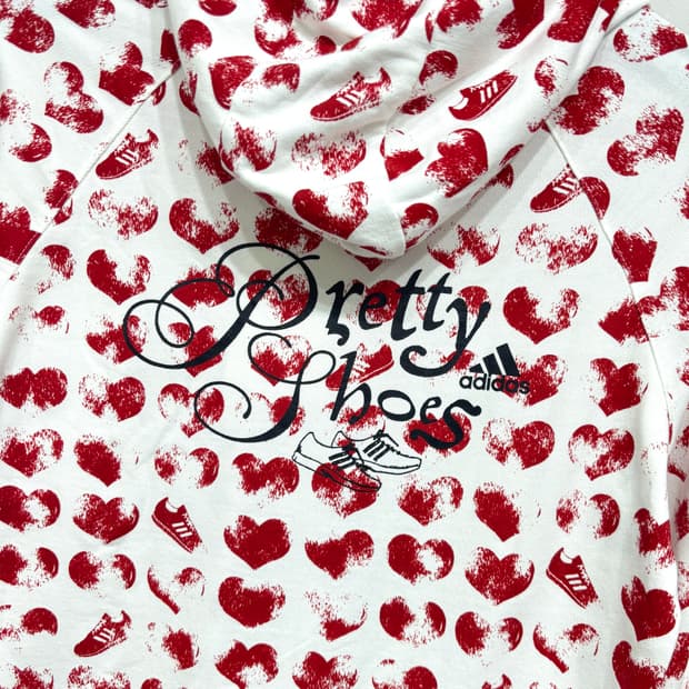 아디다스 하트 패턴 여성 후드집업