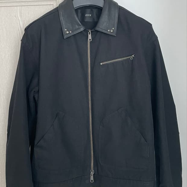 [ETCE] VINTAGE LEATHER COLLAR WORK JACKE