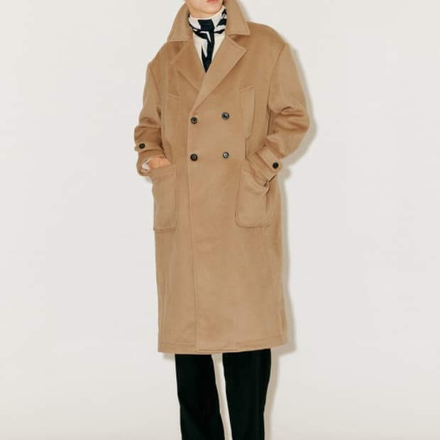 울 핸드메이드 더블 롱 코트 [BEIGE] / S21W02006