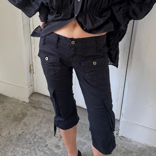 에스이오 KNEE LENGTH POCKET SKINNY PANTS