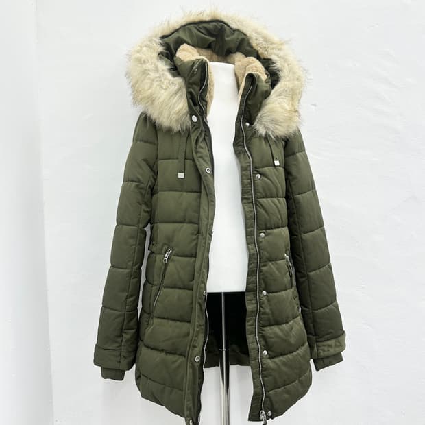 Zara khaki fur padding  