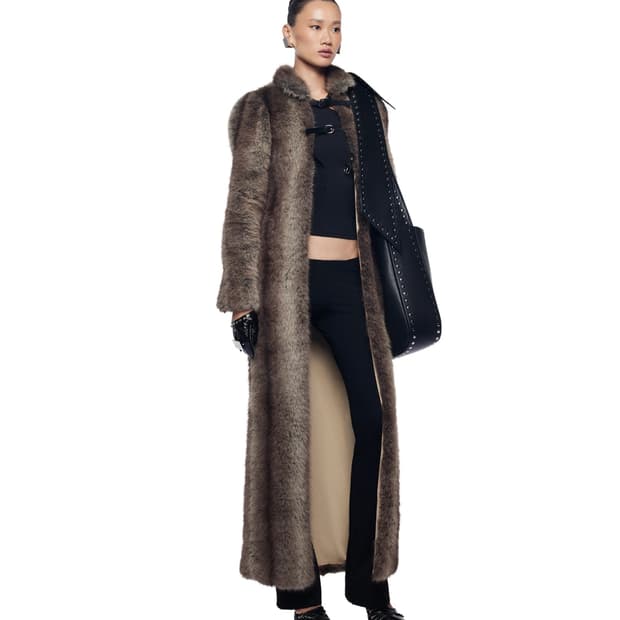 Fancì club Gemma long fur coat GREY S