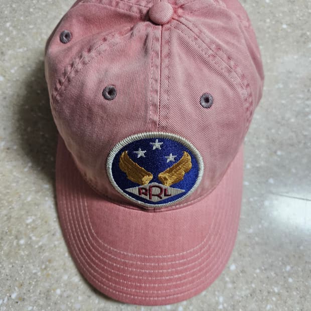 더블알엘 윙로고 가먼트 다잉 트윌 볼캡 레드