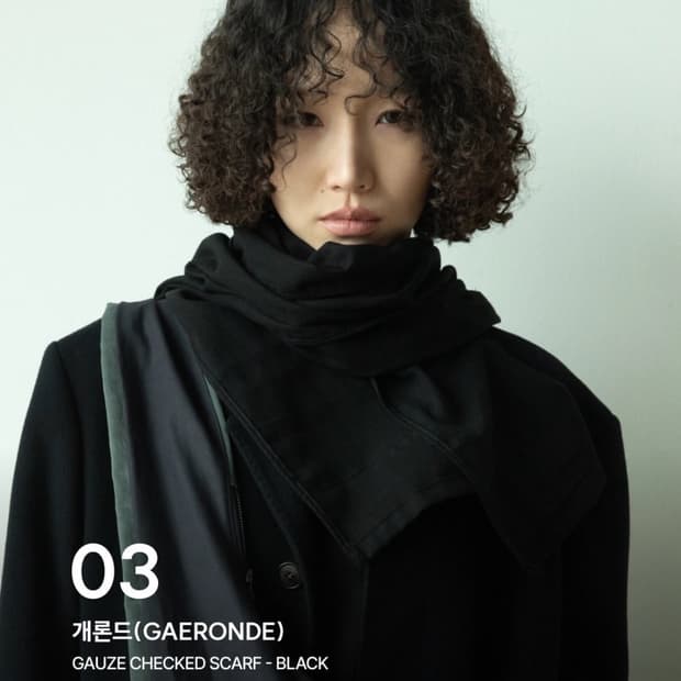 개론드 gaeronde GAUZE CHECKED SCARF 스카프