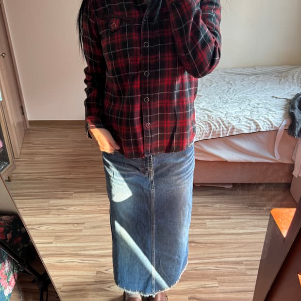 타탄 체크 웨스턴 셔츠