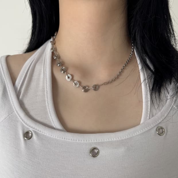 Orbit link necklace 나선형 레이어드 목걸이