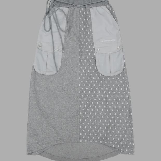 새상품 더뮤지엄비지터 포켓 롱 스커트 회색