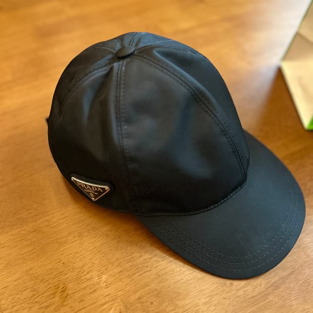 프라다 리나일론 블랙 캡모자 XL