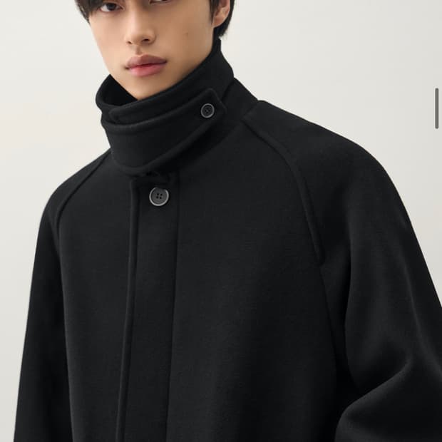 (새상품)(XL) 드로우핏 컨사이즈 울 원더 발마칸 코트 BLACK 판매