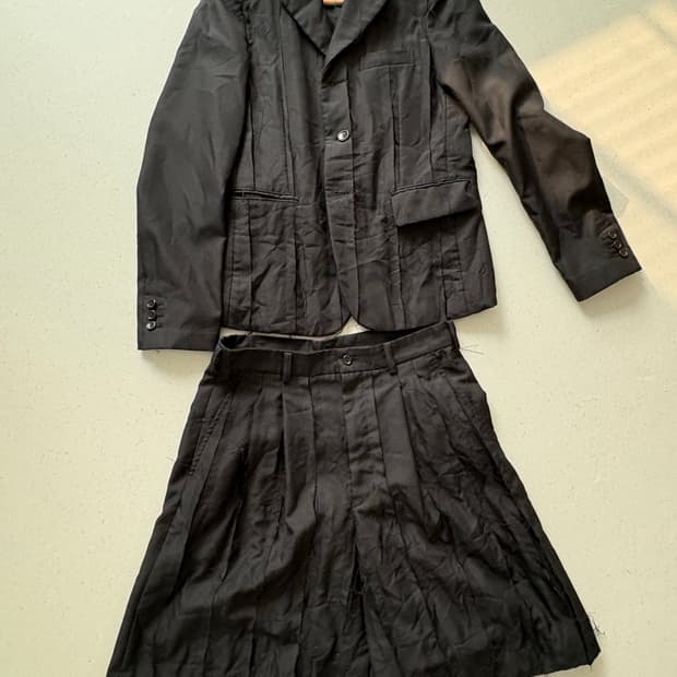 꼼데가르송 블랙 디스트로이 셋업 s/m