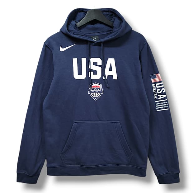 [M] 나이키 네이비 USA 바스켓볼 클럽기모 후드티셔츠