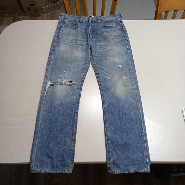 32 08's 리바이스501 데미지워싱 일자진 32-377