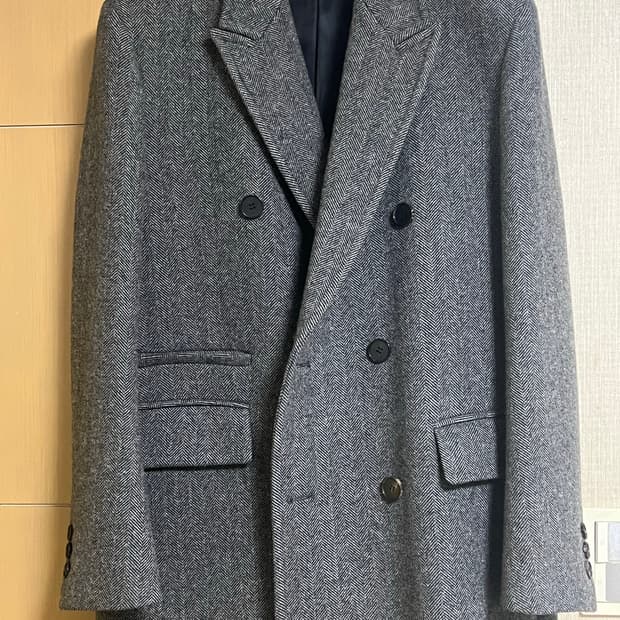토니웩 헤링본 더블 코트 M